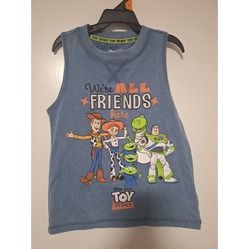 Disney Pixar Toy Story Boys 4T Tank Top Blue Woody Buzz Rex Jessie NWT